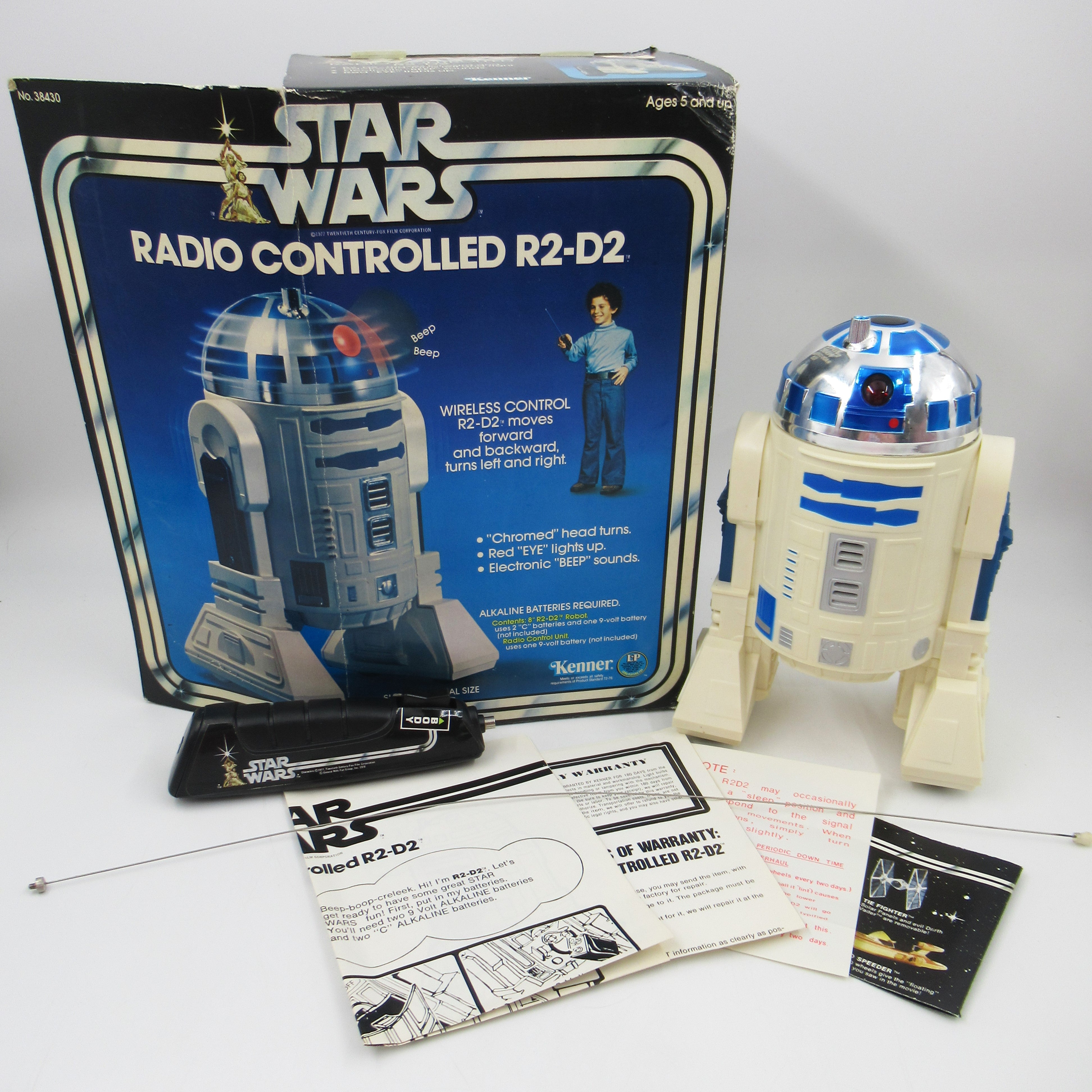 STAR WARS Radio Control R2-D2 with Box - Kenner (1977) Vintage Toy